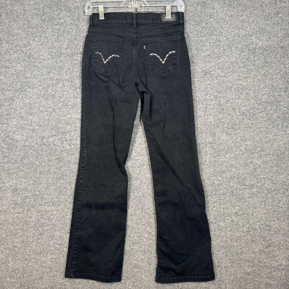 Levis Bootcut Jeans Womens‎ 8 Black Wash Perfectly Slimming Rhinestone Western
